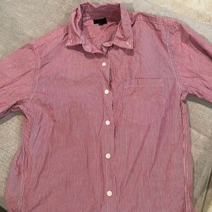 Red/white long sleeve button down